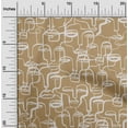 thumbnail image 2 of oneOone Cotton Cambric Light Brown Fabric Abstract Face Sewing Fabric By The Yard Printed Diy Clothing Sewing Supplies 42 Inch Wide, 2 of 6