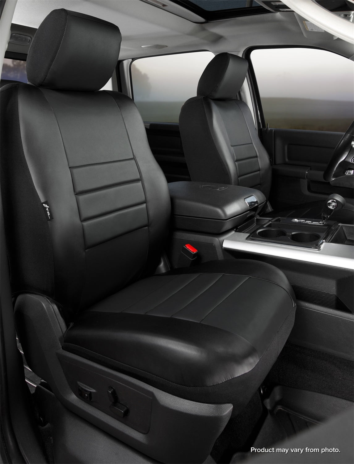 Solid Black Leatherette Fia SL69-74 BLK/BLK Custom Fit Front Seat Cover Bucket Seats Solid Black Leatherette Fia SL69-74 BLK/BLK Custom Fit Front Seat Cover Bucket Seats