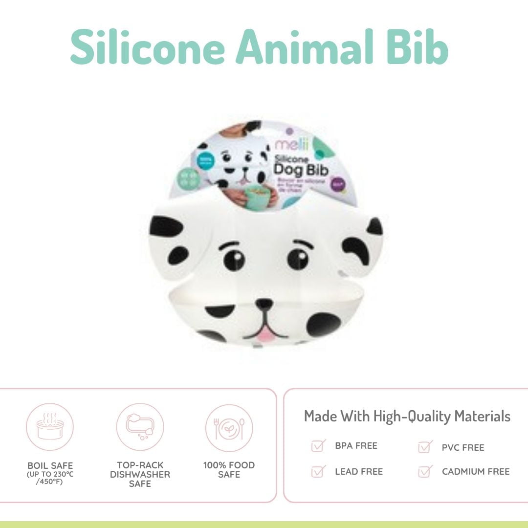 Bavoir en silicone en forme de chien pour bébés et jeunes enfants