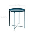 thumbnail image 2 of Cerbior Metal Tray End Table, Round Accent Coffee Side Table, Anti-Rust and Waterproof Outdoor Small Side Table, Indoor Modern Sofa Side Table Bedside Table for Living Room Bedroom (Deep Blue), 2 of 8