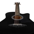 thumbnail image 4 of Joymusic Guitarra acústica negra para principiantes de 38 pulgadas, paquete con correa con soporte para púas, afinador digital, juego de cuerdas, cejilla, paño de limpieza, 6 púas, funda para conciert, 4 of 5