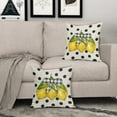 thumbnail image 3 of Summer Pillow Covers 20x20 Inch Yellow Lemon Polka Dot Decorative Throw Pillow Covers Set of 2 Rustic Pillowcases Farmhouse Cotton Linen Cushion Covers for Couch Bed Spring Summer Lemon Home Decor, 3 of 6