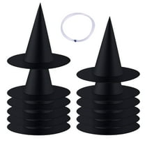 halloween decor 12 Halloween hanging witch hat decorations and 35-yard hanging rope costumes, witch costumes, black hanging wizard hats, floating porch courtyard decorations