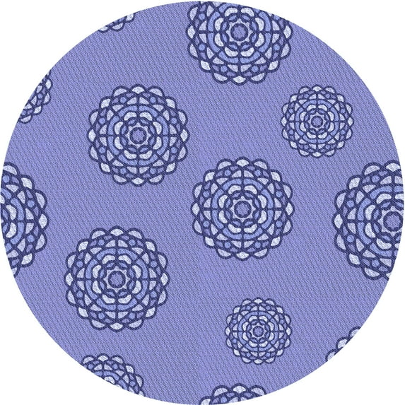 Ahgly Company Machine Washable Indoor Round Transitional Slate Blue Area Rugs, 7' Round