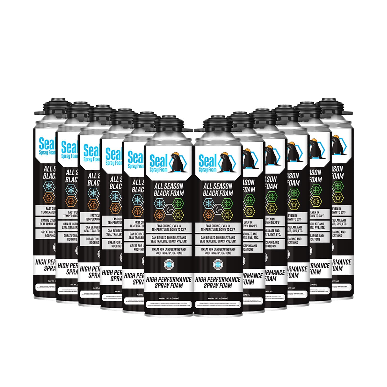Industrial Products Seal Spray All Season Black Gun Foam 12/23.3 OZ