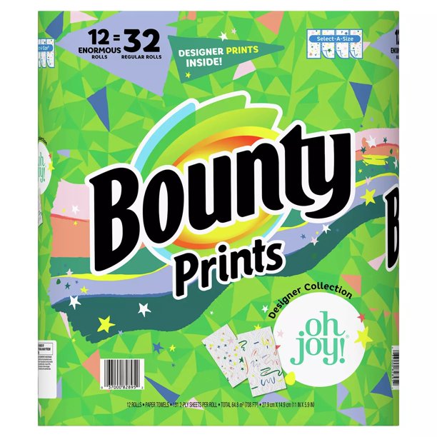 Bounty SelectASize Paper Towels, Print (131 sheets/roll, 12 Count)