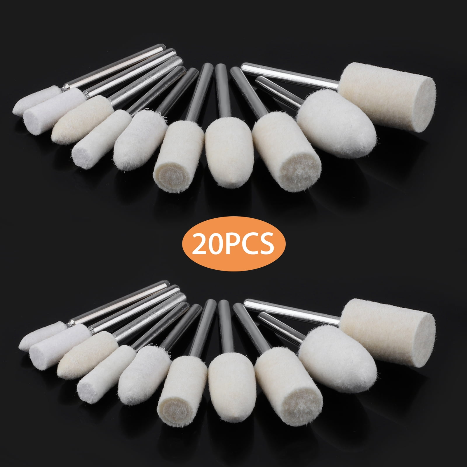 10Pcs 1inch Wool Felt Polishing Buffing Wheels Drill White Grinder Wheel Brushes Rotary Tool Accessories with 3mm Shank