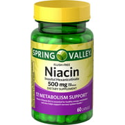 Spring Valley Niacin Capsules, 500 mg, 60 Count