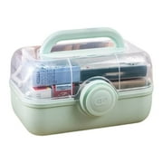 Xingzhi Pill Case Large Capacity Drawer Family Emergency First Aid Kit Storage Box Household Multi-functional Plastic Container Green Medium