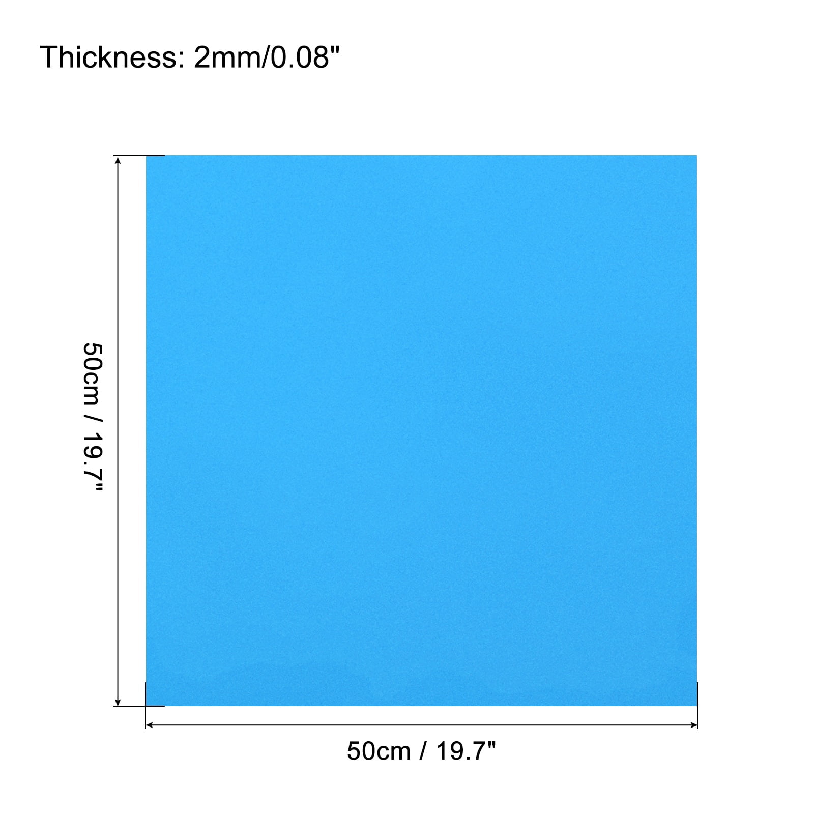 Uxcell EVA Foam Sheets Lake Blue 19.7 Inch x 19.7 Inch 2mm Thick Crafts Foam Sheets for Costumes, Arts and Crafts Projects Pack of 5