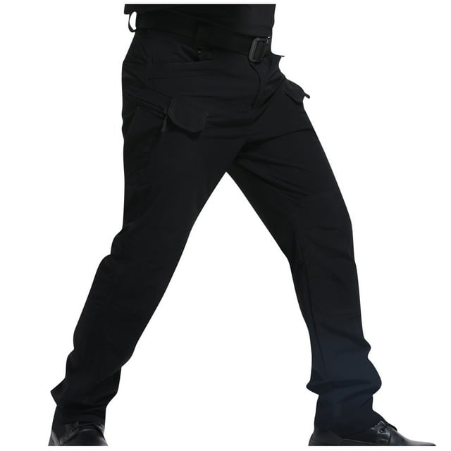 hoksml Pantalon Cargo Ripstop pour Hommes Couleur Unie Multiples Poches Pantalon Tactique de Randonnée Pantalon de Travail Militaire Liquidation d'Été