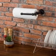 thumbnail image 3 of MyGift Wall-Mounted Industrial Pipe Towel Rack and Dish Towel Holder, Black Metal, 3 of 6