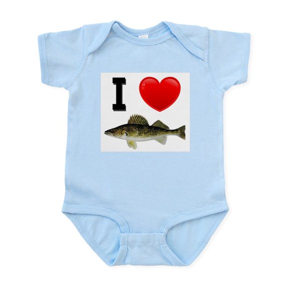 CafePress - I Love Walleye Infant Bodysuit - Baby Light Bodysuit, Size Newborn - 24 Months