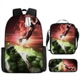 thumbnail image 4 of Mochila con estampado de dibujos animados de Hulk, bolso bandolera, estuche para lápices, juego de 3 piezas, mochila escolar para estudiantes, juego de papelería, 4 of 5