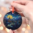 thumbnail image 4 of Ornament, Moonlit Church Scene, Handcrafted Night Sky Artwork, Hanging Decoration for Home, Unique Gift Idea, Holiday Keepsake, Xmas Tree Hanging Decoration, Seasonal Gift Idea, Co, 4 of 5