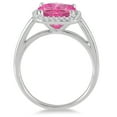 thumbnail image 2 of SZUL Women's 3.50 Carat Cushion Cut Pink Topaz and Diamond Halo Ring in 10K White Gold, 2 of 3