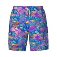 thumbnail image 4 of Lsque Mens Swim Trunks Colorful Mushrooms Pattern - Bathing Suit Compression Liner - Beach Swim Shorts Swimwear - (S-3XL) - Stretch Quick Dry -Large, 4 of 9