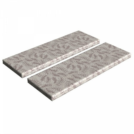 

Leaves Bench Cushion Set of 2 Sketch Foliage Pattern with Victorian Inspirations Antique Motif of Medieval Period Standard Size Foam Pad and Decorative Cover Taupe Beige by Ambesonne