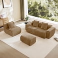 thumbnail image 5 of Newest Streamline Velvet Modular Sofa with French Piping & No Assembly for Living Room & Studio,Brown, 5 of 12