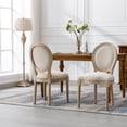 thumbnail image 3 of JINS & VICO French Country Wood Dining Side Chairs, Beige (Set of 2), 3 of 9