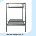 thumbnail image 2 of Twin Over Twin Metal Bunk Bed (Silver), 2 of 13
