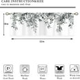 thumbnail image 4 of Grey Eucalyptus Botanical Leaves Valances Kitchen Curtains Watercolor Flower Floral Window Drapes Plant Botanical Bedroom Bathroom Living Room Treatment Tier Fabric 1 Panel 52Wx18H Inch, 4 of 6