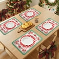 thumbnail image 3 of Placemats Set of 6 Leather Placemats, Washable Kitchen Table Mat, Seasonal Holiday Christmas Place Mats for Party Red/Green 17.7*11.8inch, 3 of 6