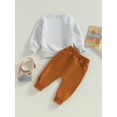thumbnail image 4 of Mialoley Tenues d'Automne pour Garçons Tout-Petits Imprimé Rugby Col Rond Manches Longues Chandails en Molleton et Pantalons Longs Ensemble 2 Pcs, 4 of 9