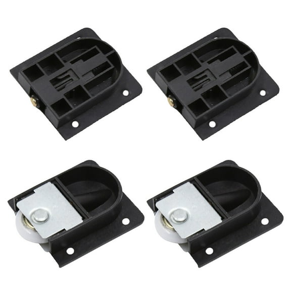 PBPBOX 4pcs Swivel Sliding Roller Wheel for Closet Door Track Black Plastic Stable Sliding