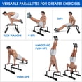 thumbnail image 5 of Yes4All Solid Steel Parallette Bars with Non-Slip Rubber Feet, 1.25" Handle, 5 of 5
