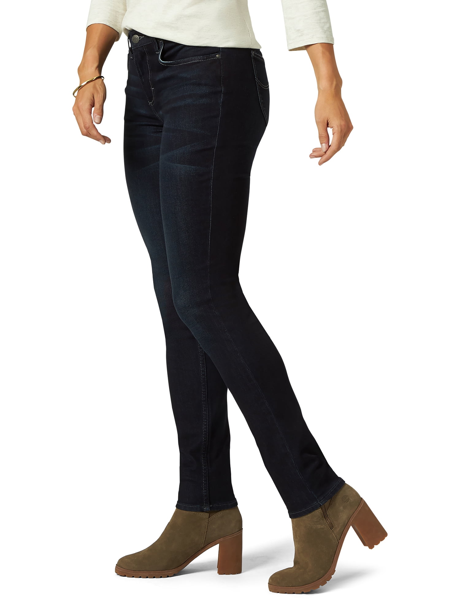 Jean Skinny Lee Riders Femme Taille 10P Noir - Mi-hauteur, Stretch, Occasion Très Bon état