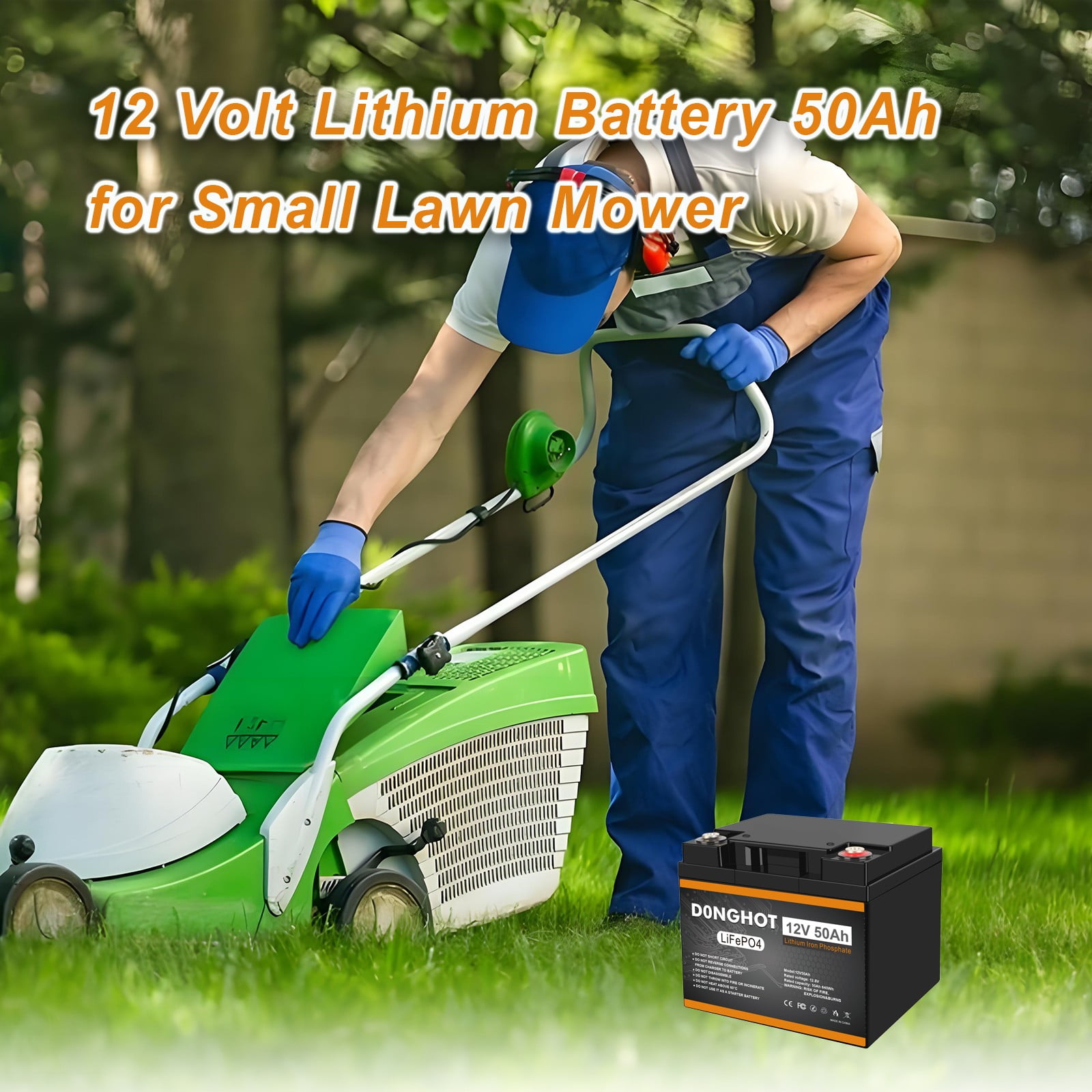 D0NGHOT 12V 50Ah LiFePO4 Lithium Ion Deep Cycle Marine Battery for Trolling Motor,Camping,Boat,Power Wheel Chair