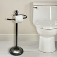 thumbnail image 5 of nu Steel Stainless Steel Freestanding Toilet Tissue Paper Roll Holder & Dispenser for Bathrooms & Storage, Oil Rubbed Bronze and Amber Mosaic TGORB13AMH, 5 of 5