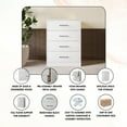 thumbnail image 2 of Castle Place Minimalist 4 Drawer Wooden Dresser, White, 2 of 6