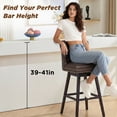 thumbnail image 2 of TEWLOSS Swivel Bar Stools Set of 4, 30" Bar Height Faux Leather Chairs with Back for Home Bar, Brown, 2 of 10