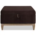 thumbnail image 1 of Knox 35" Square Storage Cocktail Ottoman Deep Brown Performance Velvet, 1 of 13