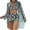 B-Olive Green, variant on WREESH Women's 3-Piece Tropical Bikini Set , Boho Kimono Beach Cover-Up with Boy Shorts & High-Waist Swim Bottoms Pink