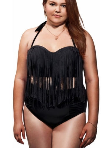 plus size tassel swimsuit