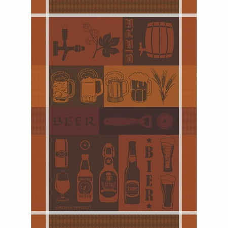 Garnier Thiebaut Towel - Garnier Thiebaut, Biere (Beer) Collection Rousse French Woven Kitchen / Tea Towel, 100 Percent Cotton, cotton By GarnierThiebaut