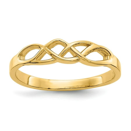 Diamond2Deal - 14k Yellow Gold Free Form Knot Ring Size 7 - Walmart.com