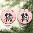 thumbnail image 2 of Happy Valentine's Day Bernese Mountain Dog holding flowers Ceramic Round Ornament Berner Lover Gifts Home Tree Decor - 03005, 2 of 5