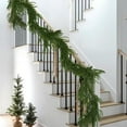 thumbnail image 6 of 9FT Christmas Norfolk Pine Garland–Artificial Real Touch Christmas Decoration for Fireplace, mantle, Stairs. Realistic Cedar Garland, 6 of 7