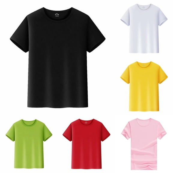 Trendfront Boys Basic T Shirts Crewneck Short Sleeve Solid Color Regular Fit Everyday Tee Tops For Back To School Classroom Wear