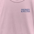 thumbnail image 2 of Girl's Mickey & Friends Retro Stripes Mickey & Pluto Text Graphic Tee Light Pink Medium, 2 of 4