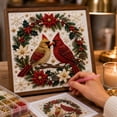 thumbnail image 3 of 2026 Christmas DIY Pearl Diamond Art Kit, Christmas Pearl Diamond Painting Craft Kit Wall Art Home Decor, Christmas Cardinal Pattern C-1pcs, 3 of 3