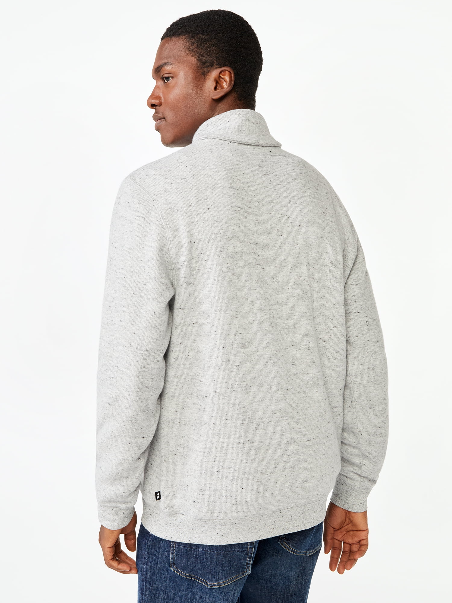 Free Assembly Men's Jacquard Rib Shawl Collar Pullover