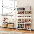 thumbnail image 2 of SUFAUY 3-Tier Stackable Metal 33" Wide Shoes Rack, White, 2 of 8