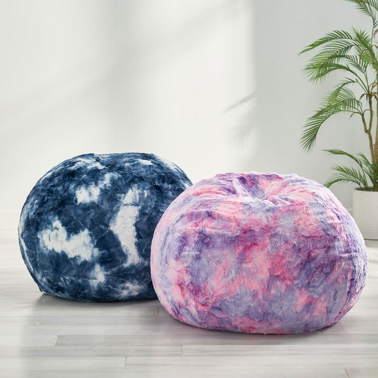 Noble House Ramon Modern 3 Foot Sorbet Tie Dye Bean Bag Blue
