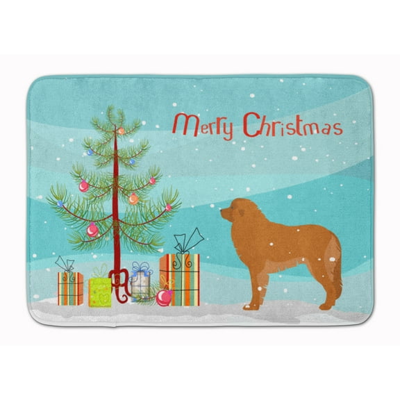 Carolines Treasures BB2976RUG Leonberger Merry Christmas Tree Machine Washable Memory Foam Mat