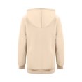 thumbnail image 5 of WTOBBY Women's Zip Up Hoodie Oversized Sweatshirt Fall Fashion Casual Jacket Long Sleeve Pullover for Street Style Comfort Wear,Beige L, 5 of 5